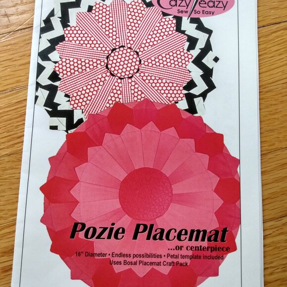 Pozie Placemat Centerpiece Quilting Sewing Pattern 16" Round Flower Eazy Peazy - Picture 2 of 8